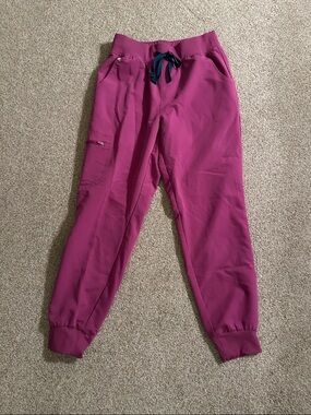 Figs Bright Fuchsia High Waisted Zamora -
Petite Jogger Scrub
